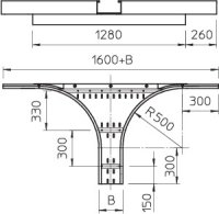 OBO WRAA 130 FS Odbočný díl pro kab.žl. pro vel. rozp. 110x300 Ocel