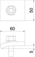 OBO KWH 5 FT Spojovací úhelník se šr. s hák. hl. h = 5 mm 60x50 Ocel žár.zinek