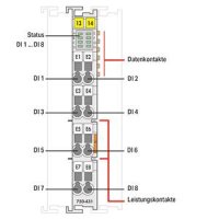 8kanálový binární vstup DC 24V 0,2 ms světle šedá WAGO 750-431