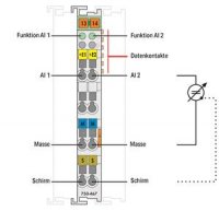2kanálový analogový vstup DC 0-10 V asymetrický vstup Wago 750-467