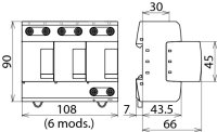 Kombinovaný svodič přepětí DEHNventil M pro třípólové TN-C systémy 951300