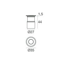 Zemní svítidlo BERET-2R 7 TONDO 1LED 2W NIKEL SPAZ LINEA LIGHT 93127N30