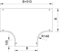 OBO DFT 550 DD Víko pro odbočný díl T s ot. záp. pro RT 550 B550mm Ocel pás.zink