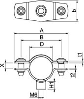 OBO ASG 732 20 G Distanční příchytka s připojovacím závitem M6 17-20mm Ocel