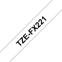 Páska BROTHER TZe-FX221,  bílá/černá, 9 mm,  s flexibilní páskou