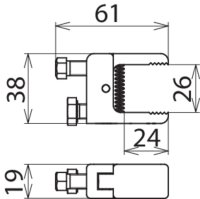 Kompaktní svorka se šroubovým závitem M8x12 mm rozsah svorky 0-24 mm