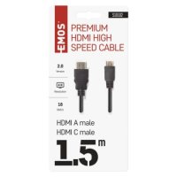 HDMI 2.0 high speed kabel A vidlice C vidlice 1,5 m EMOS S10102