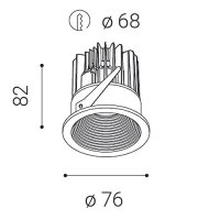 LED2 2111033D SPLASH, B DALI/PUSH DIM 7W 3000K