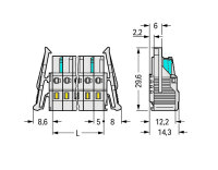 Pružinová svorka CAGE CLAMP 2,5mm2 sv.šedá 11pól. WAGO 721-111/037-000/035-000