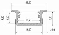Hliníkový profil AL-PROFIL B WHITE 2M (10-0021-20) GREENLUX GXLP1011