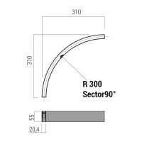 XNET SURFACE CURVED PROFILE 90dgr OPENIN