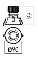 XARGO REC. ADJ. RND. FITTING 1x10W 220-2