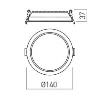 XEVO ROUND CCT 200-240V AC 13W fi.140 90
