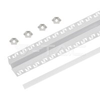 Aluminum Profile Set Milky Gypsum Outer Corner 2000mm, VT-8103 V-TAC SKU3361