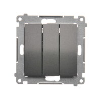 Trojité tlačítko 10AX, 250V~, antracit mat, metalizované DP31.01/48
