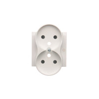Zásuvka jednonásobná s uzemněním, s clonkami 16A, 250V~, bílá DGZ2MZP/AB11