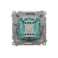 Spínač dvojpólový, s orientačním LED, řazení 2 So, 10AX, 250V, stříbrná matná