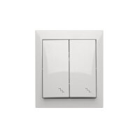 schodišťový spínač dvojitý s podsvětlením odolný proti vlhkosti bílá ACW6/2L/11