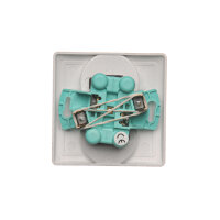 dvojitá zásuvka bez uzemnění se clonami elektrických kolejí stříbrná BMG2Z/43