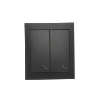 dojitý schodišťový spínač odolný proti vlhkosti černá matná ACW6/2/49