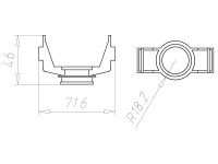 Adaptér pr. 25 mm s montážními úchyty pro B1 Prefix do betonu KAISER 1211-25