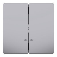 Dvojitá klapka, Merten System D, s průzorem, stainless steel, plast MEG3420-6036