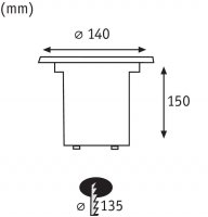 Outd P&S EBL IP67 609lm 3000K 38° si