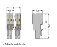 Pružinová svorka CAGE CLAMP 4mm2 šedá 3pól. WAGO 769-103