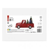 LED dekorace - Santa v autě s vánočními stromky 10 cm 3x AA vnitřní multicolor