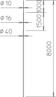 OBO 101 3B-8000 Jímací tyč, pro stativ se třemi nohami, 8000mm, Hliník, Alu
