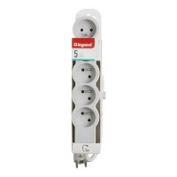 PRODLUŽOVACÍ PŘÍVOD ZÁSUVKA 5X2P+T, KABEL 3 M, BÍLÁ/SVĚTLE ŠEDÁ LEGRAND 049492