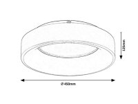Adeline LED 24W IP20 šedá RABALUX 3928