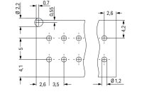 Konektor s pájecími piny THT 2řadý pájecí kontakt 0,8x0,8 mm rovné černá 14pól.