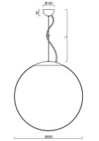 Závěsné svítidlo ISIS L5 PM-M 48W IP40 4K ON/OFF PMMA nerez OSMONT ISI60748