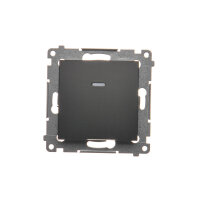 Spínač jednopólový, s orientačním LED, řazení 1So, 16AX 250V, černá matná