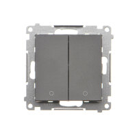 Spínač 2 násobný dvoupólový, řazení 2+2 grafitová matná   TW22A.01/116