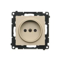 Zásuvka 1 násobná, bez uzemnění, se clonkami champagne matná   TG1CZ.01/144