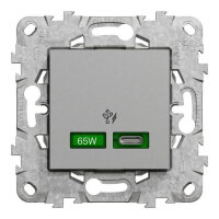 NOVÁ UNICA Rychlonabíjecí konektor USB C (65W), Hliník SCHNEIDER NU501430