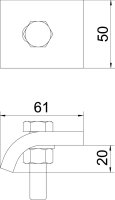 OBO KWS 20 FT Spojovací úhelník se šr.se 6ti hr.hl. h = 20 mm 60x50 Ocel