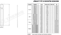 Jímací tyč s rovným koncem JR 2,5 AlMgSi délka 2,5m Tremis VN3012