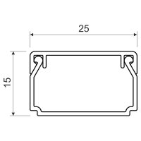 LHD 25X15 P1  LIŠTA HRANATÁ