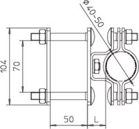 OBO isFang TS50x50 Nosič isFang pro rohovou montáž na trubku 50x50mm Nerez