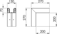 Vnější roh OBO GKH-A70130RW Rapid 80 HF 70x130 čistě bílá