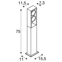 ESKINA FRAME 75 FL venkovní LED stojací svítidlo antracit CCT spínač 3000/4000K