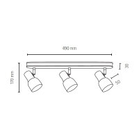 Stropní svítidlo Svantje 3x40W IP20 230V