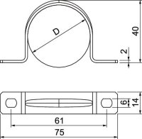 OBO 605 40 G Upevňovací příchytka oboustranná 40mm Ocel galv. zinek