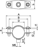 OBO ASG 732 25 G Distanční příchytka s připojovacím závitem M6 20-25mm Ocel