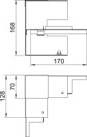 Vnitřní roh OBO GS-SI70170RW pro kanál Rapid 80, 70x170mm, čistě bílá Ocel