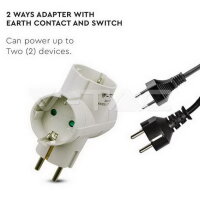 2 Ways Adapter With Earthing Contact 10/