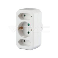 Adapter With Earthing Contact 2 Socket 2